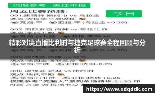精彩对决直播比利时与捷克足球赛全程回顾与分析
